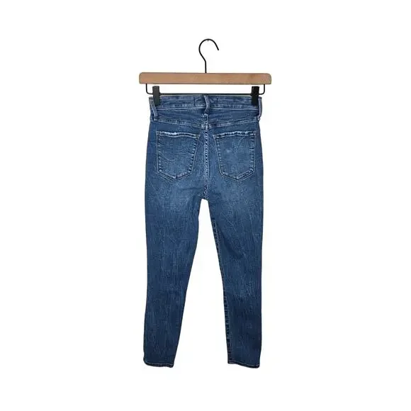 ABERCROMBIE & FITCH The Super Skinny Ankle High Rise Embroidered Size 24/00 - Picture 2 of 10